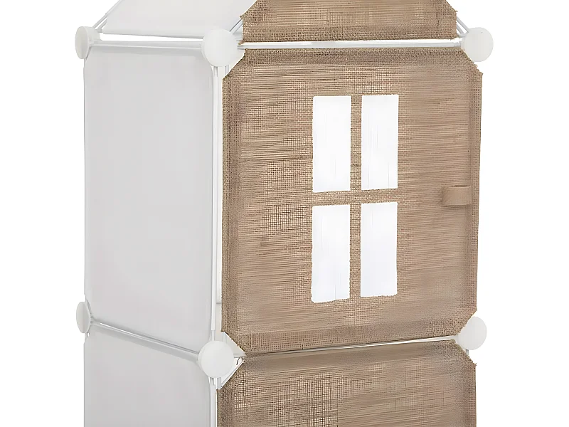 Boite de rangement en jute coloris beige - Longueur 34 x Profondeur 32 x Hauteur 140 cm