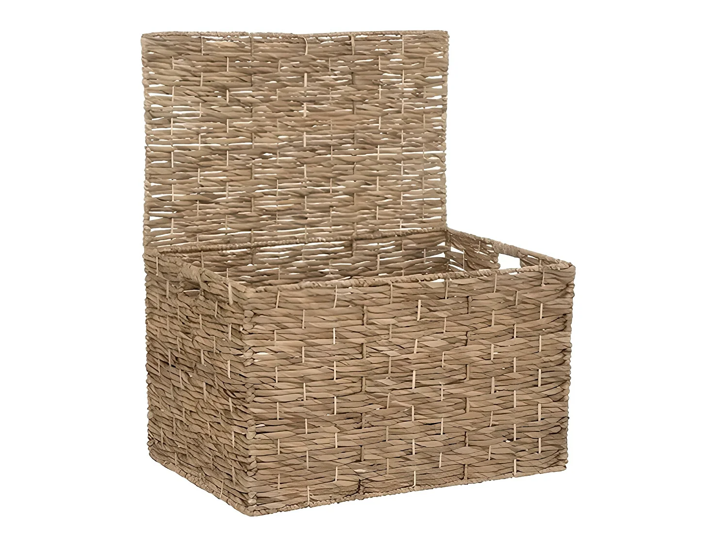 Set de 3 malles en métal et jacinthe naturel