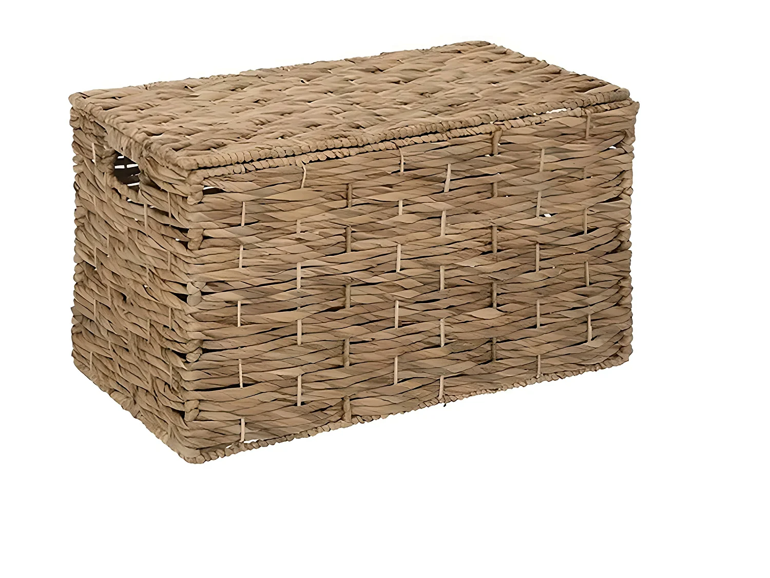 Set de 3 malles en métal et jacinthe naturel