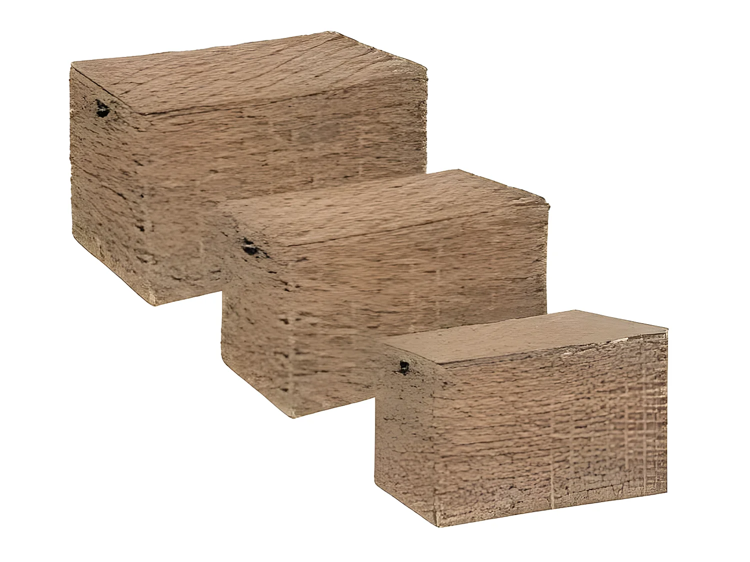 Set de 3 malles en métal et jacinthe naturel