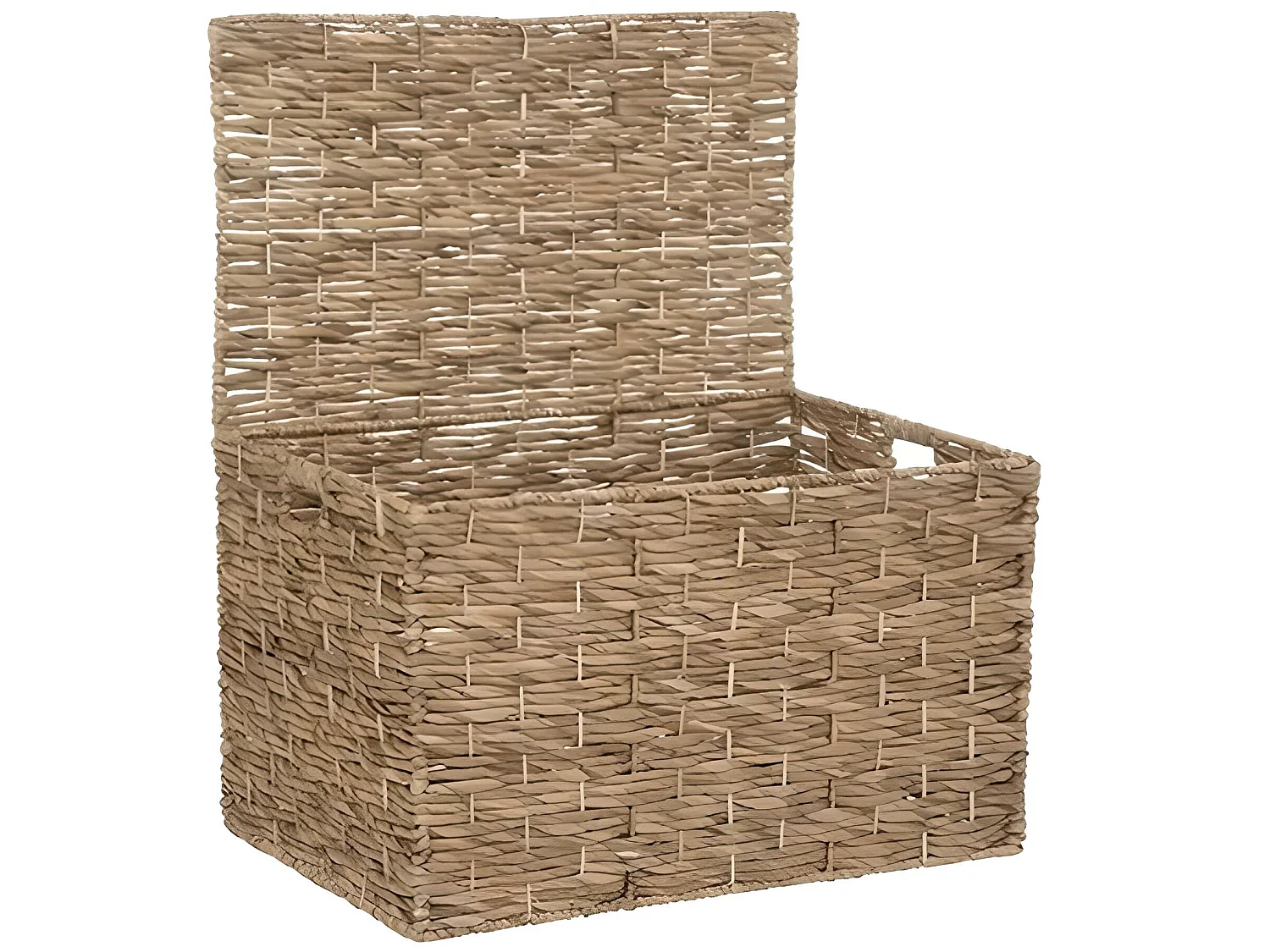 Set de 3 malles en métal et jacinthe naturel