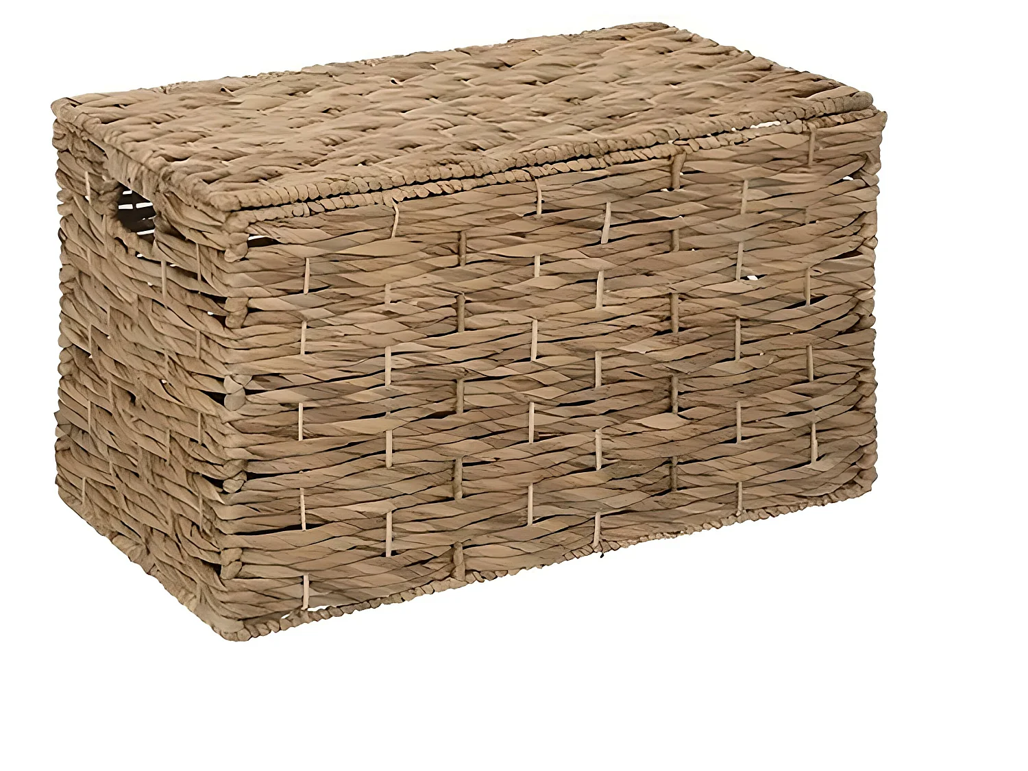 Set de 3 malles en métal et jacinthe naturel