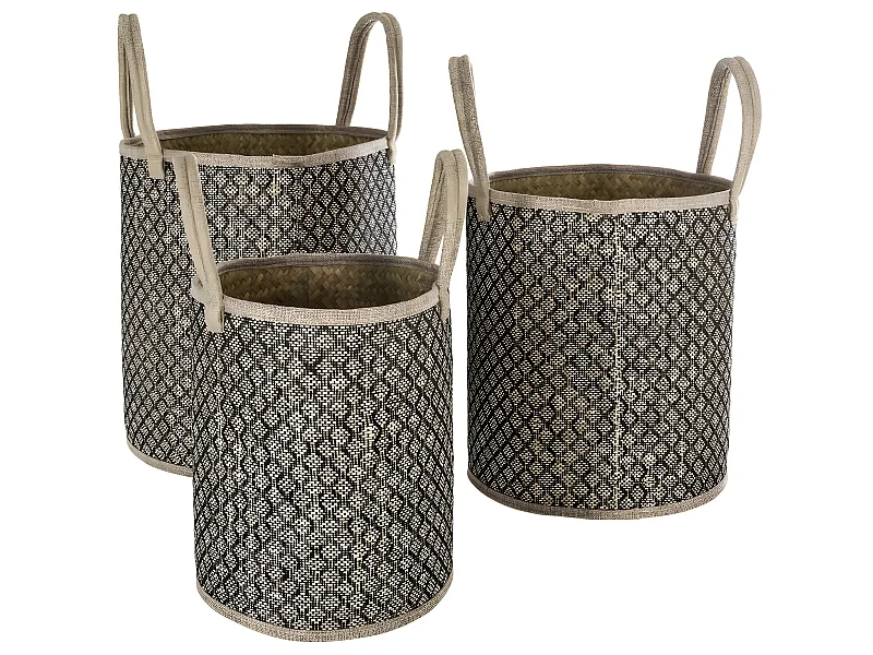 Set de 3 Paniers à anses en osier