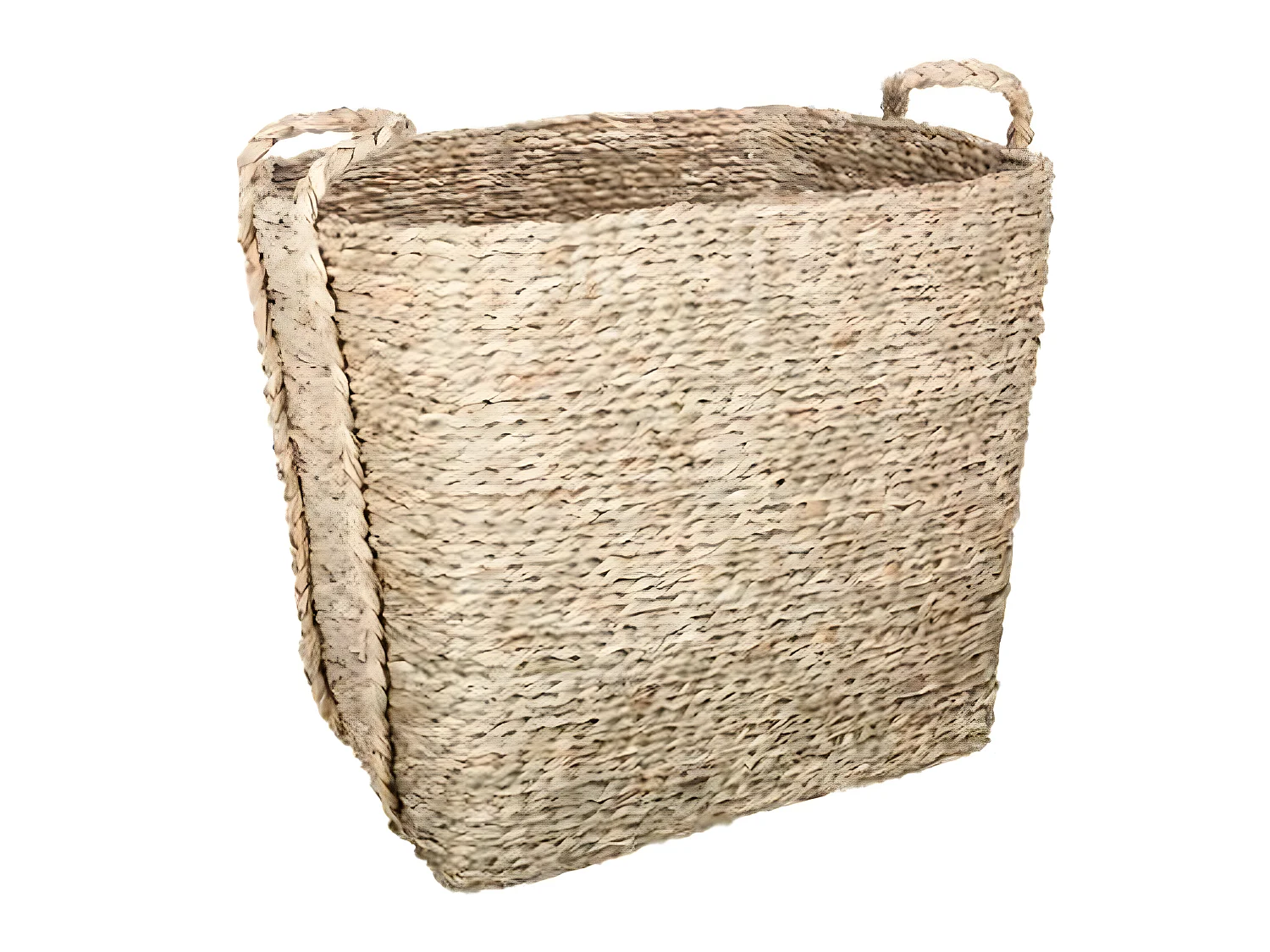 Lot de 3 paniers de rangement à anses en osier coloris naturel