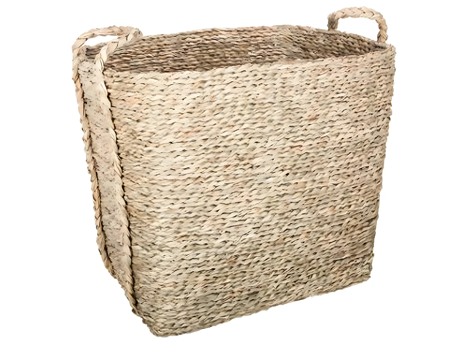 Lot de 3 paniers de rangement à anses en osier coloris naturel