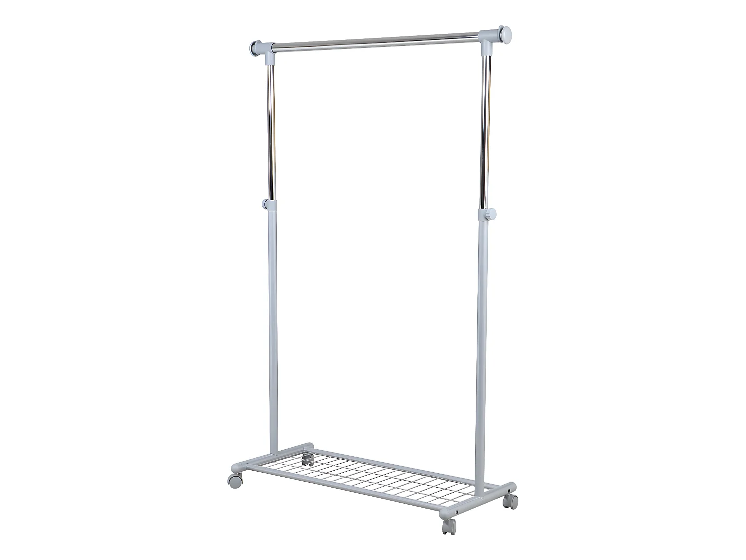 Portant simple en métal coloris gris clair - 95 x 105 x 44 cm