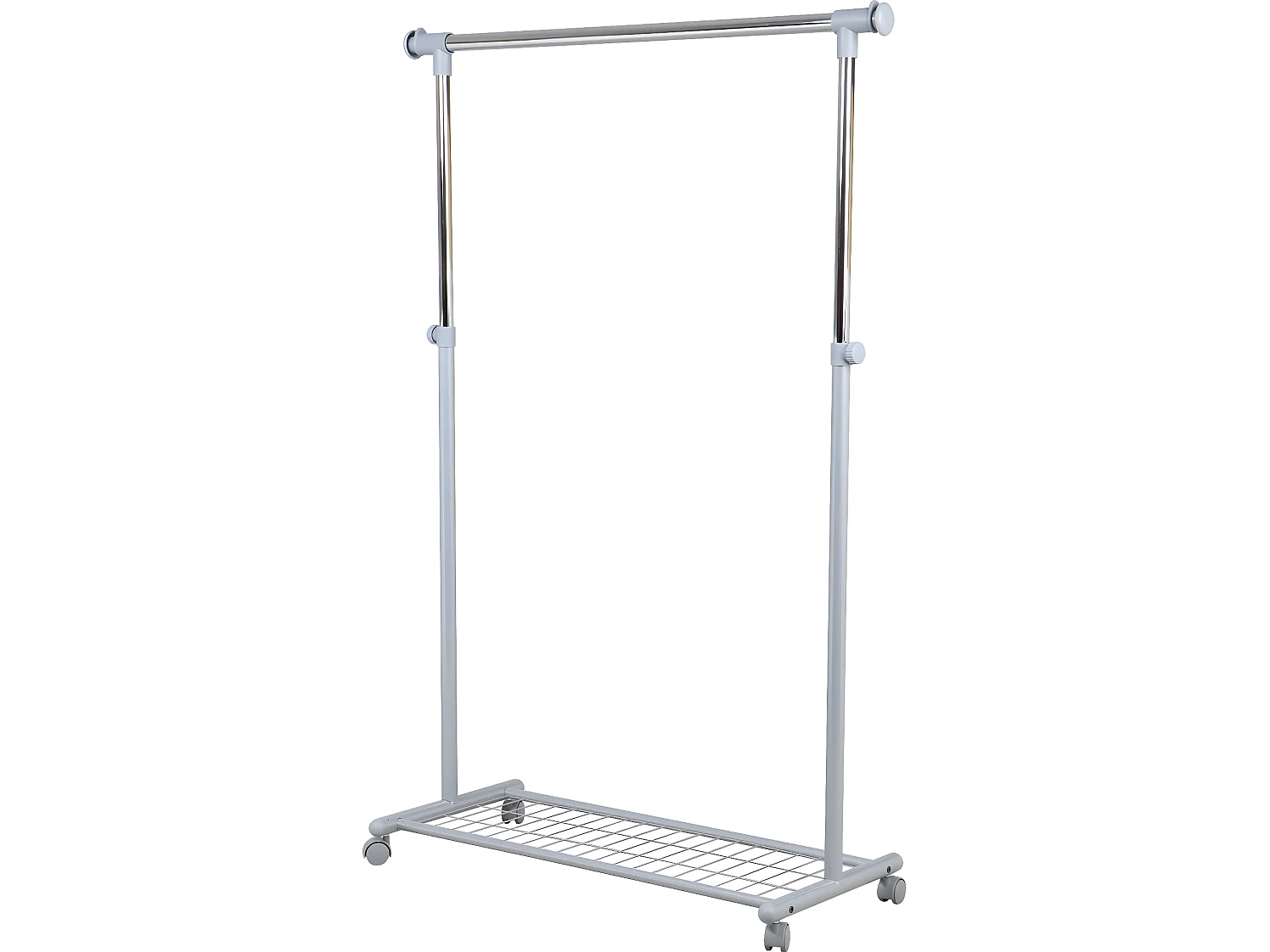 Portant simple en métal coloris gris clair - 95 x 105 x 44 cm