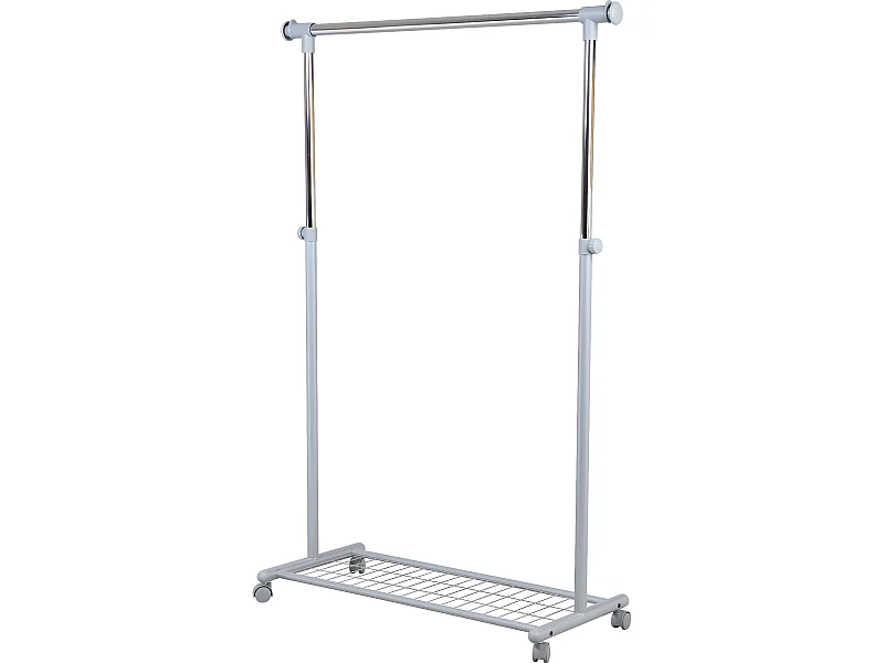 Portant simple en métal coloris gris clair - 95 x 105 x 44 cm