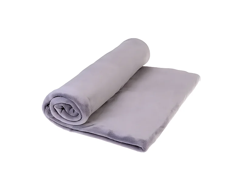Plaid polaire Microfibre Gris, L230 cm