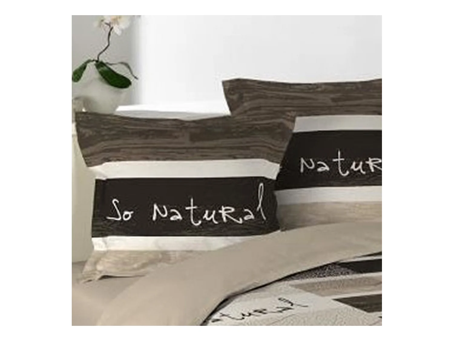 Parure de Lit 3 Pièces "So Natural" 260x240cm Marron