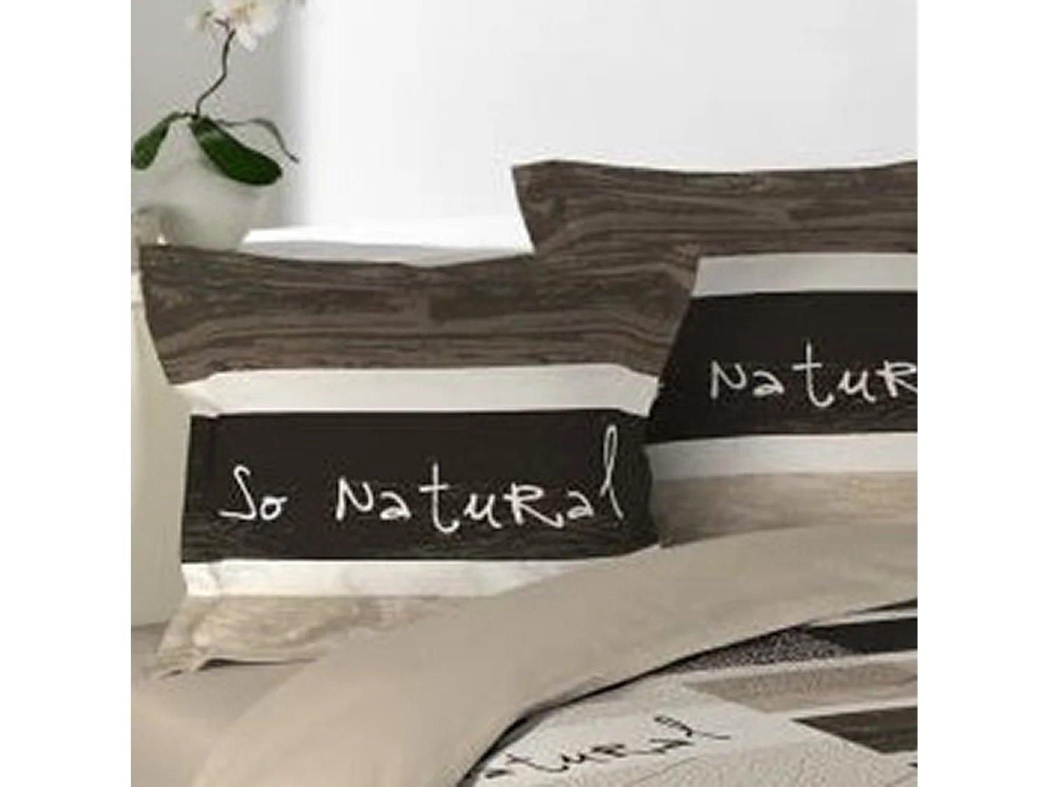 Parure de Lit 3 Pièces "So Natural" 260x240cm Marron