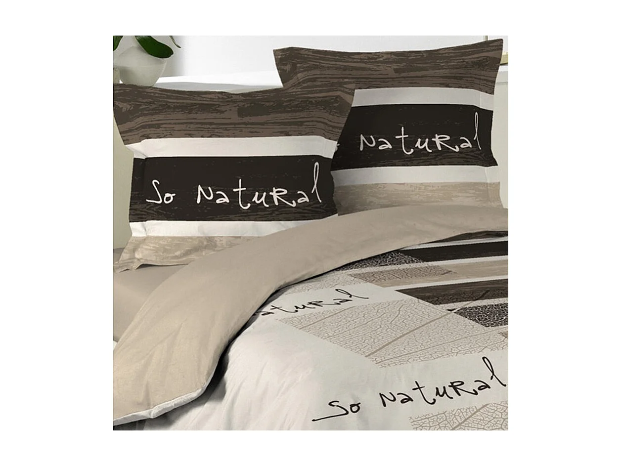 Parure de Lit 3 Pièces "So Natural" 260x240cm Marron