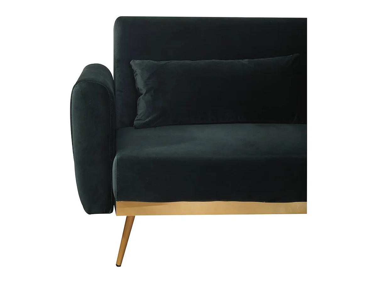 Slaapbank bankstel velours "Donia" - 203 x 81 x 83 cm - 3 zits - Groen Donkergroen