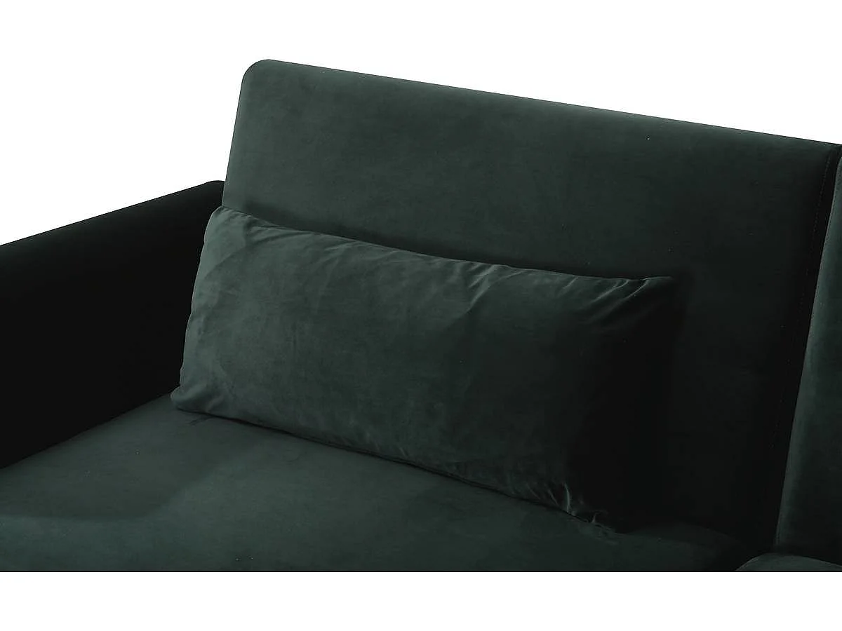 Sofá cama/clic clac terciopelo - "Donia" - 3 plazas - Verde oscuro