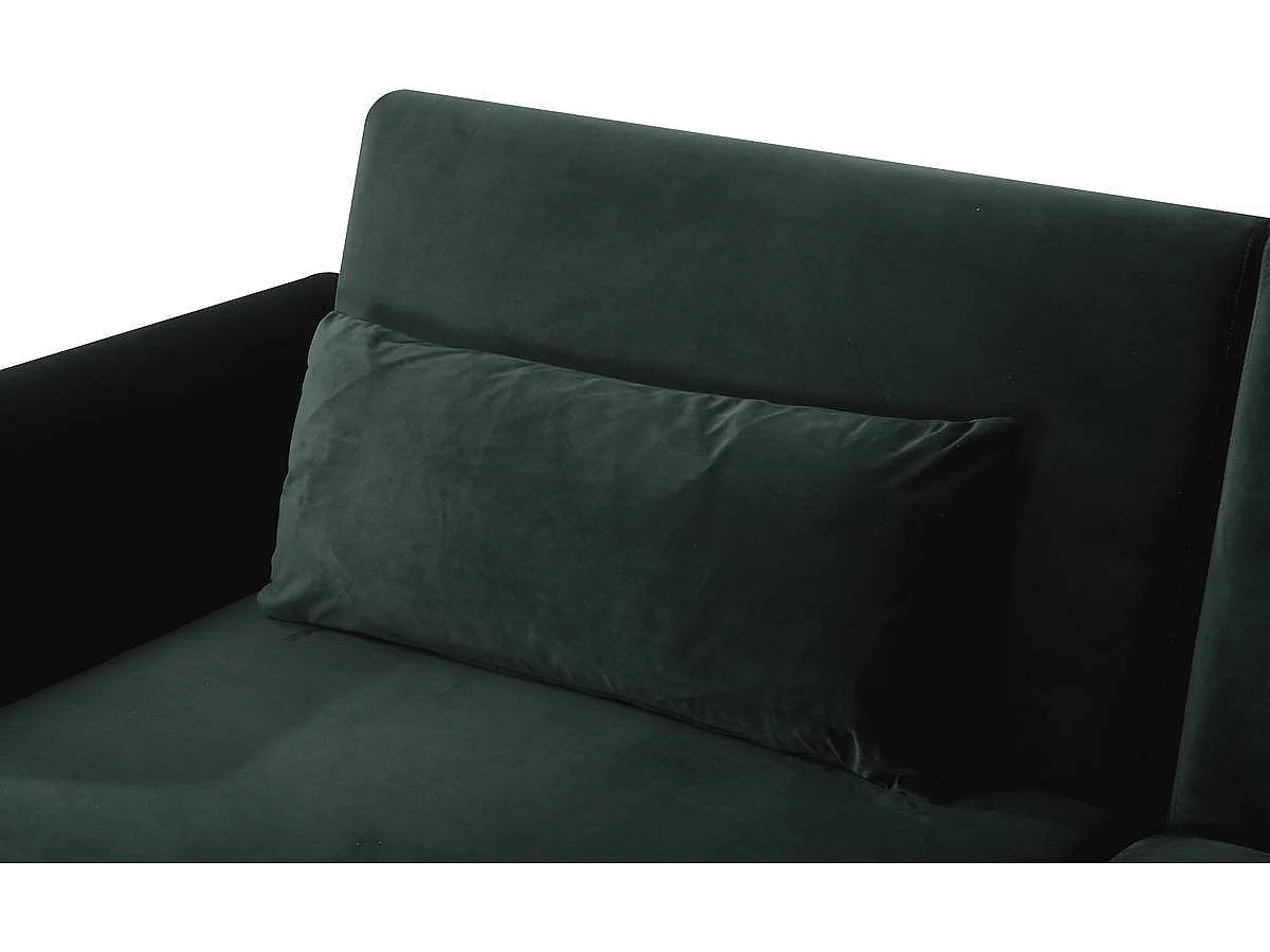 Sofá de veludo Clic Clac "Donia" - 203 x 81 x 83 cm - 3 lugares - Verde escuro