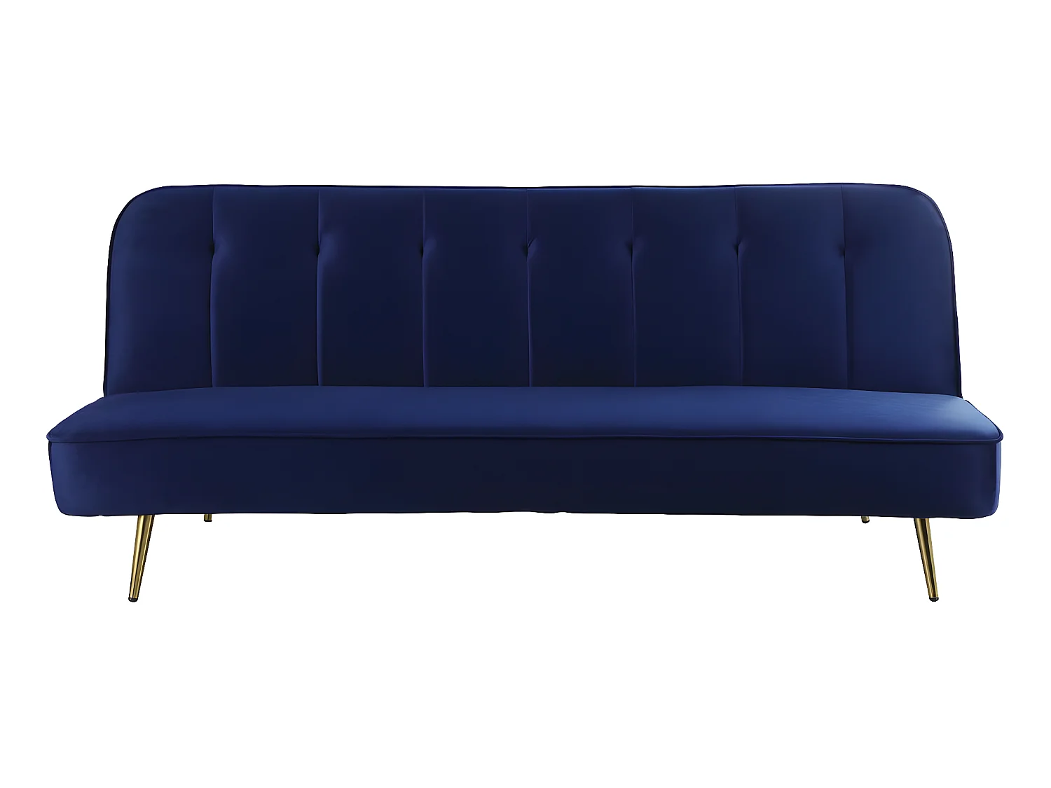 Canapé Clic Clac en velours "James" - 180 x  83 x 75 cm - 3 places - Bleu foncé