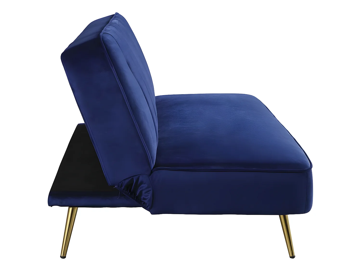 Canapé Clic Clac en velours "James" - 180 x  83 x 75 cm - 3 places - Bleu foncé