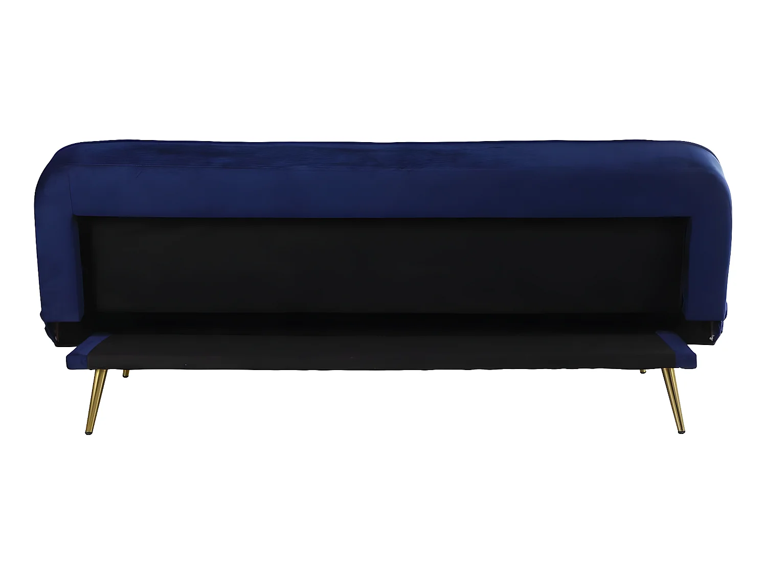 Canapé Clic Clac en velours "James" - 180 x  83 x 75 cm - 3 places - Bleu foncé