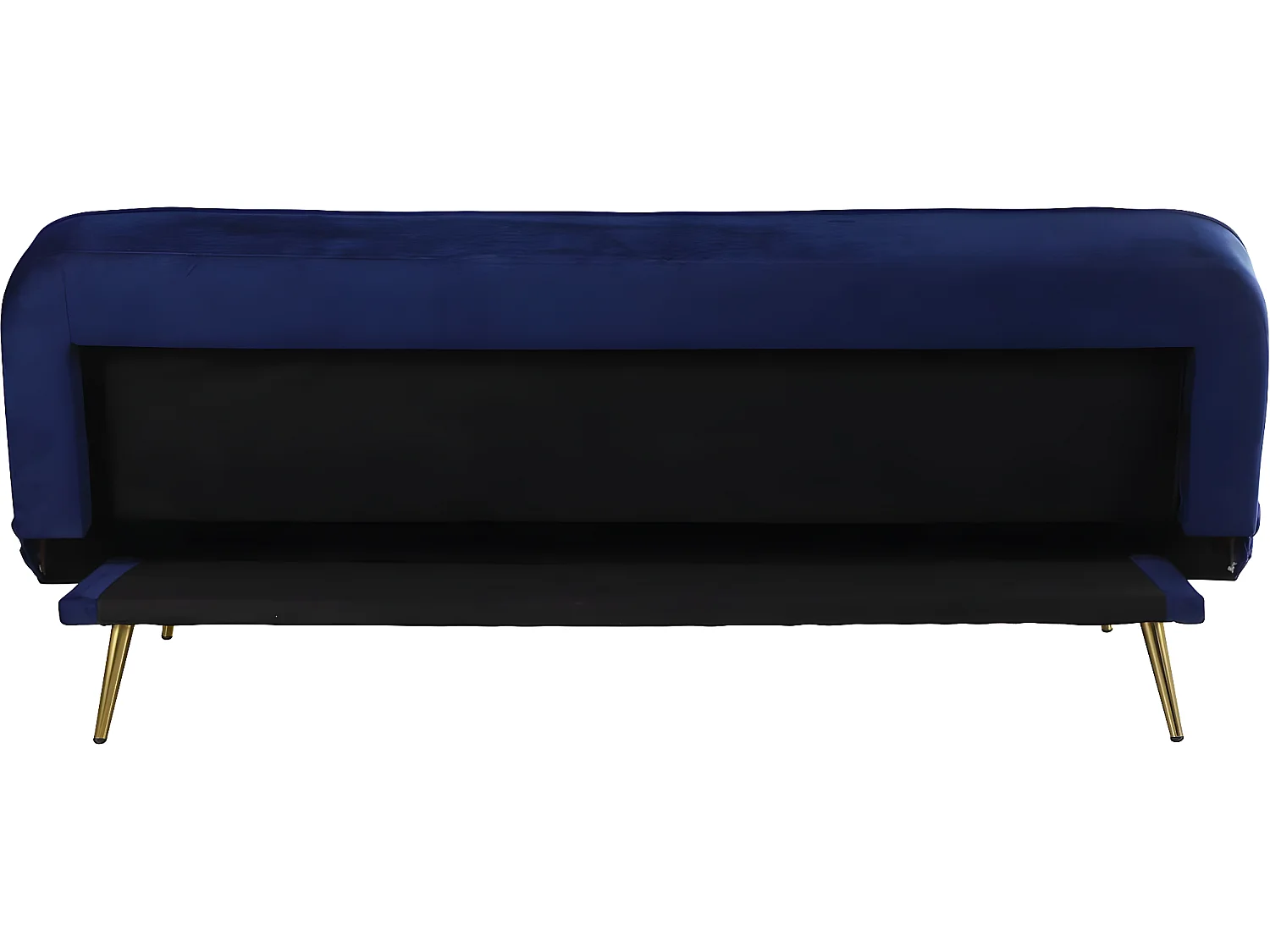 Sofá de veludo Clic Clac "James" - 180 x 83 x 75 cm - 3 lugares - Azul escuro