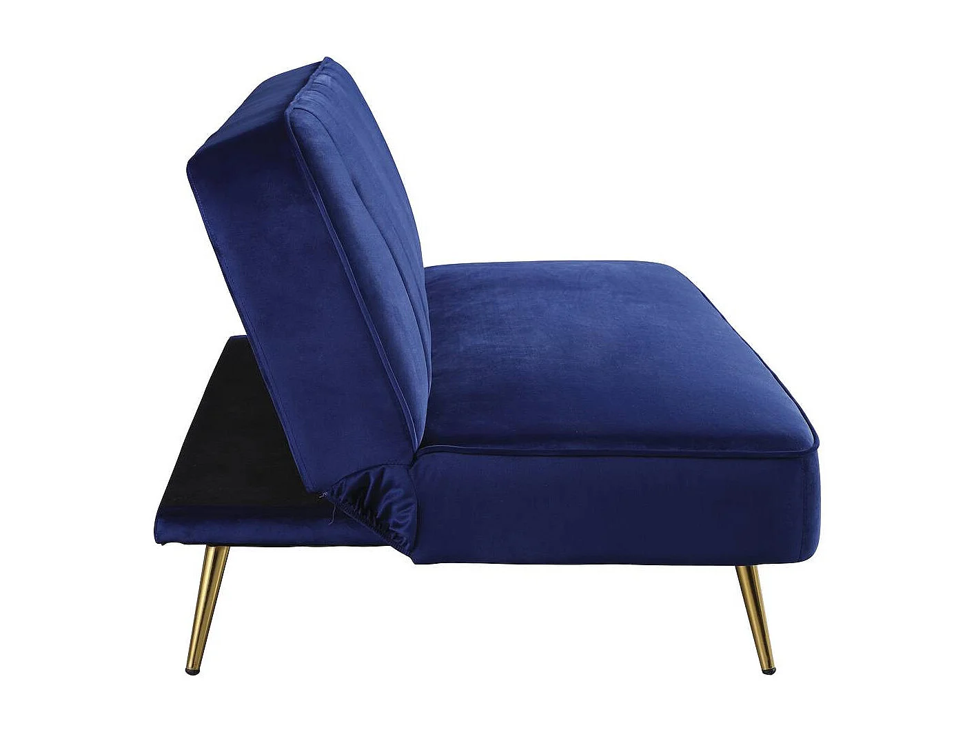 Slaapbank bankstel velours "James" - 180 x  83 x 75 cm - 3 zits - Blauw Donkerblauw