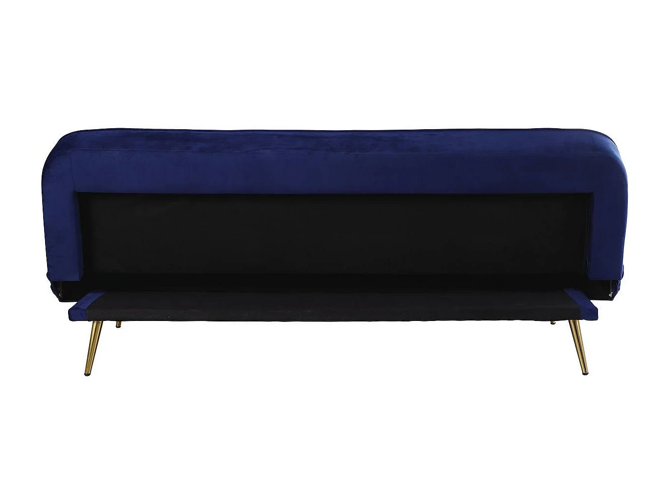 Slaapbank bankstel velours "James" - 180 x  83 x 75 cm - 3 zits - Blauw Donkerblauw