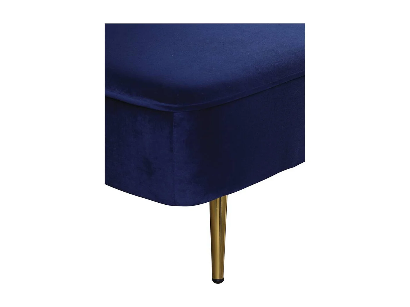 Slaapbank bankstel velours "James" - 180 x  83 x 75 cm - 3 zits - Blauw Donkerblauw