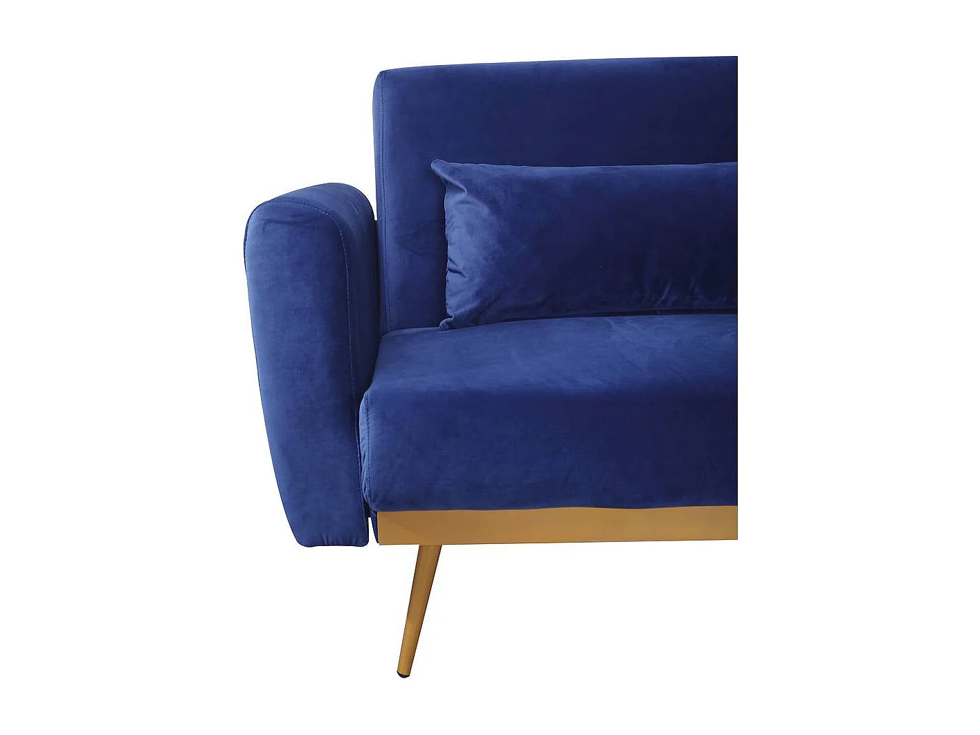 Kanapa rozkładana "Donia" z weluru - 203 x 81 x 83 cm - 3 miejsca - Ciemnoniebieska