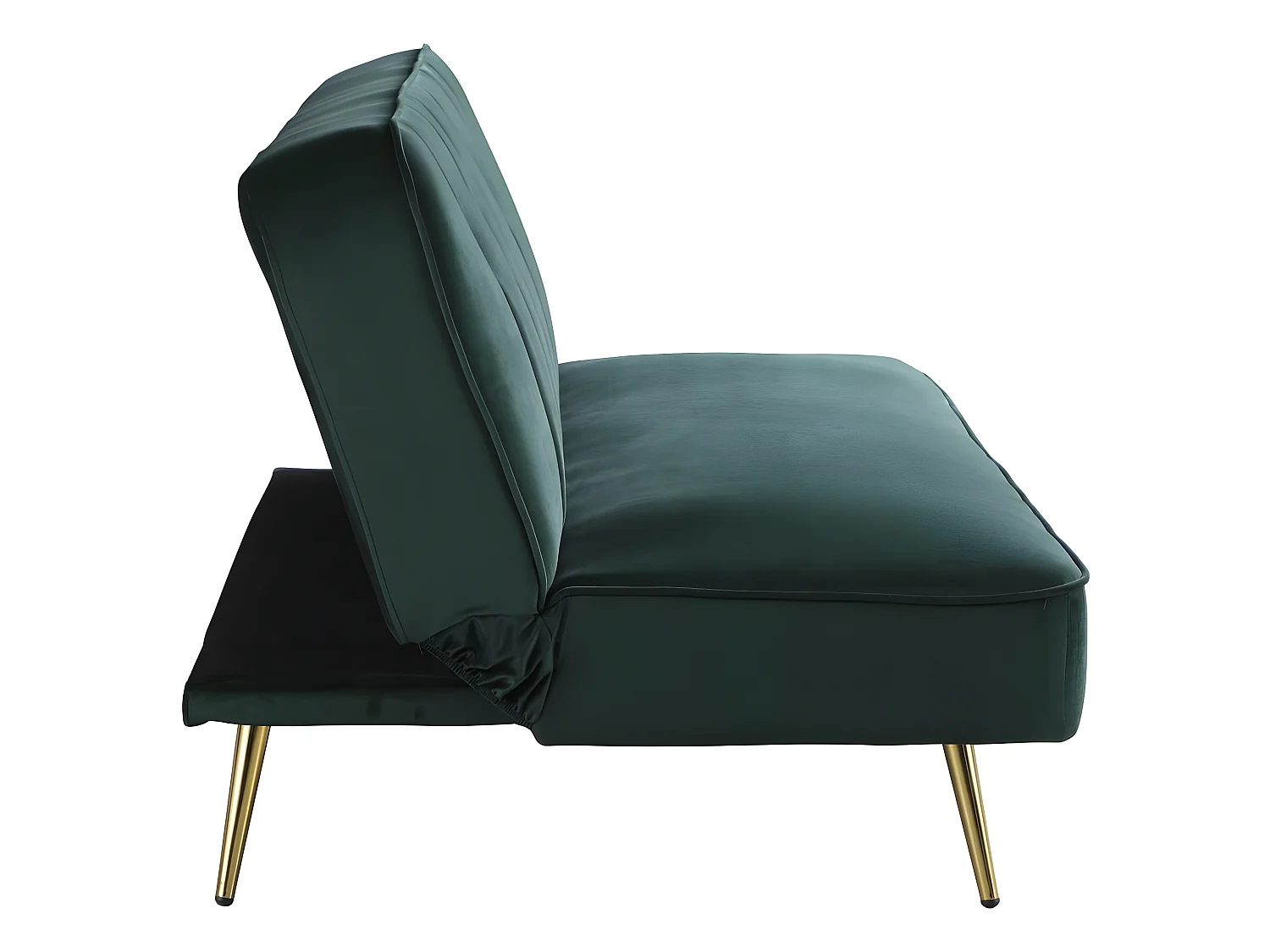 Sofá de veludo Clic Clac "James" - 180 x 83 x 75 cm - 3 lugares - Verde escuro.