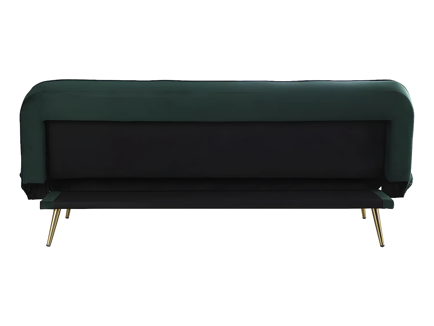 Sofá de veludo Clic Clac "James" - 180 x 83 x 75 cm - 3 lugares - Verde escuro.