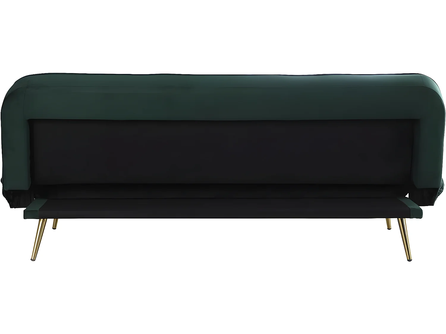 Canapé Clic Clac velours "James" - 180 x  83 x 75 cm - 3 places - Vert foncé.