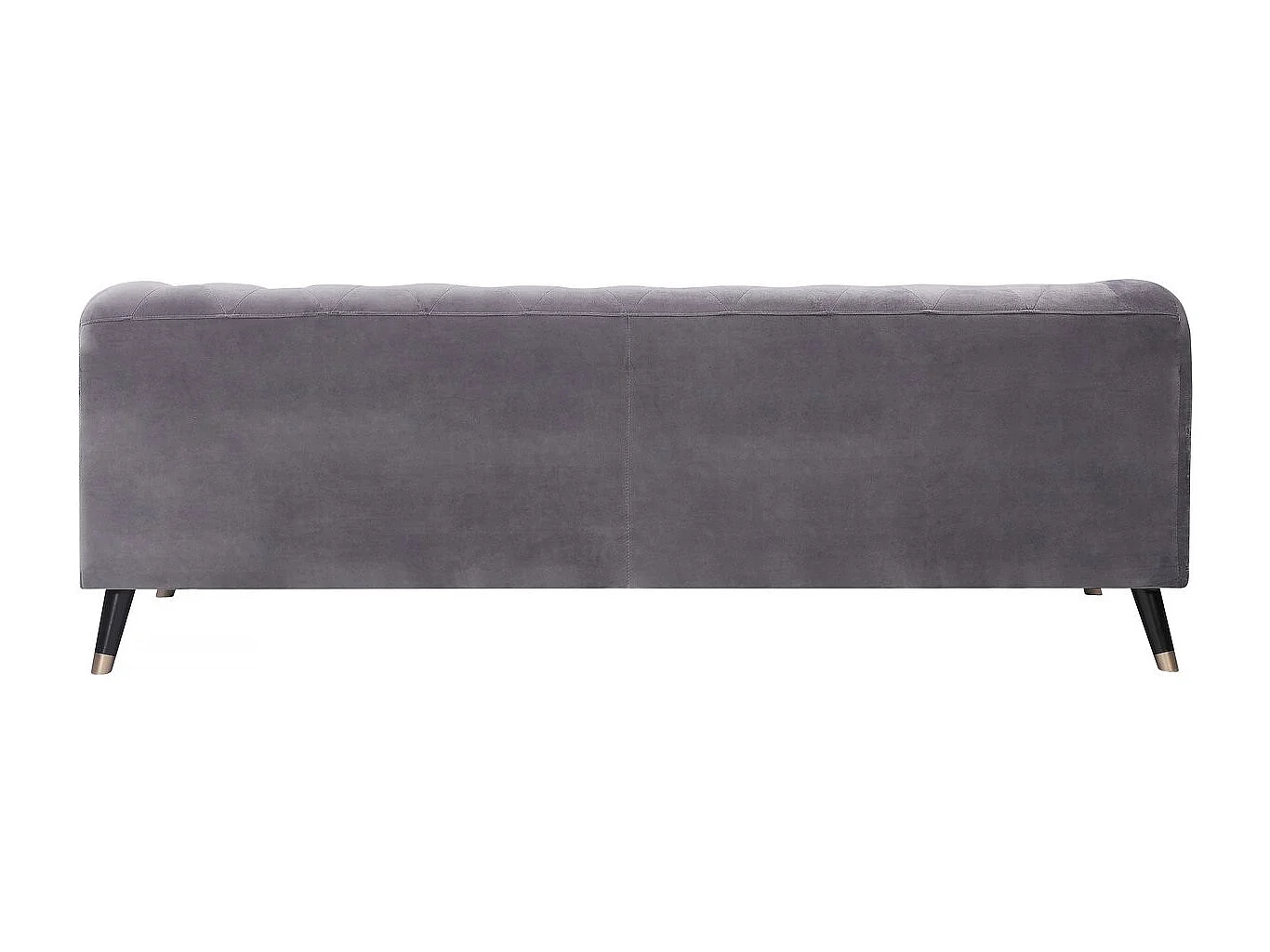 Canapé fixe en velours "Gloria" - 216 x 86 x 76 cm - 3 places - Gris