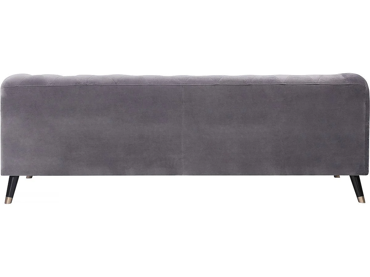 Modern Sammet Soffa "Gloria" - Grå - 3-Sits - 216 x 86 x 76 cm - Avtagbar Sits
