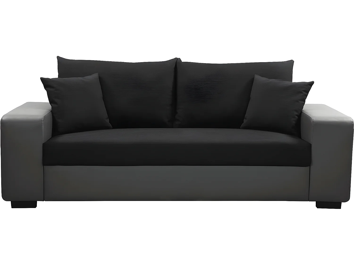 Canapé droit "Allen S" - 3 places - Gris foncé