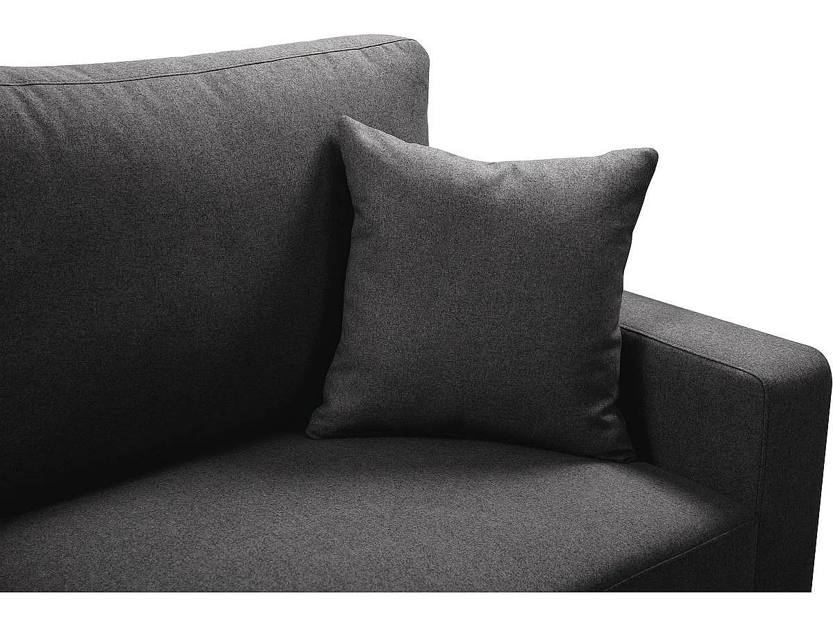 "Alise" 3-Sitsig Grå Linne Fast Soffa med Generös Sits och Modern Design
