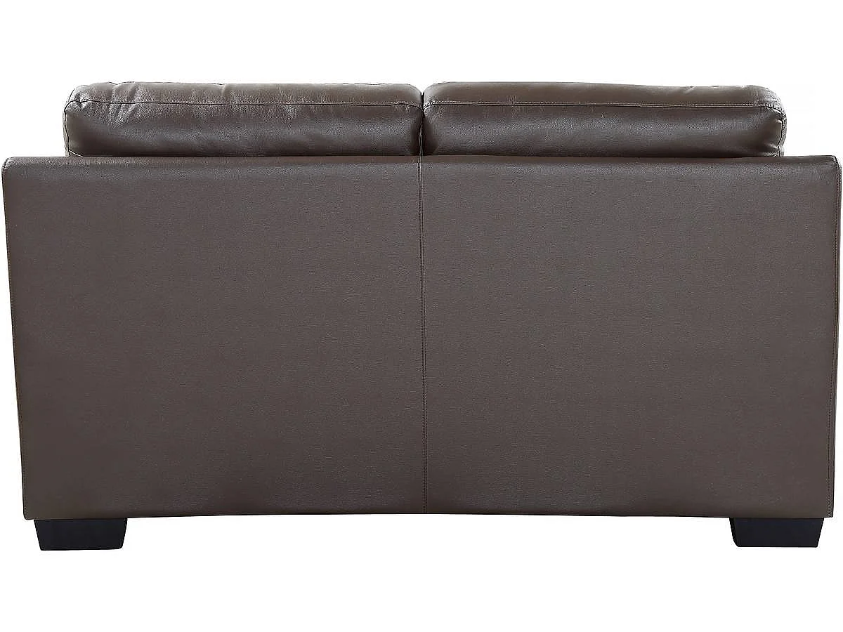 Sofá de couro e PVC "Cardiff", 2 lugares, chocolate - Elegante, resistente e confortável