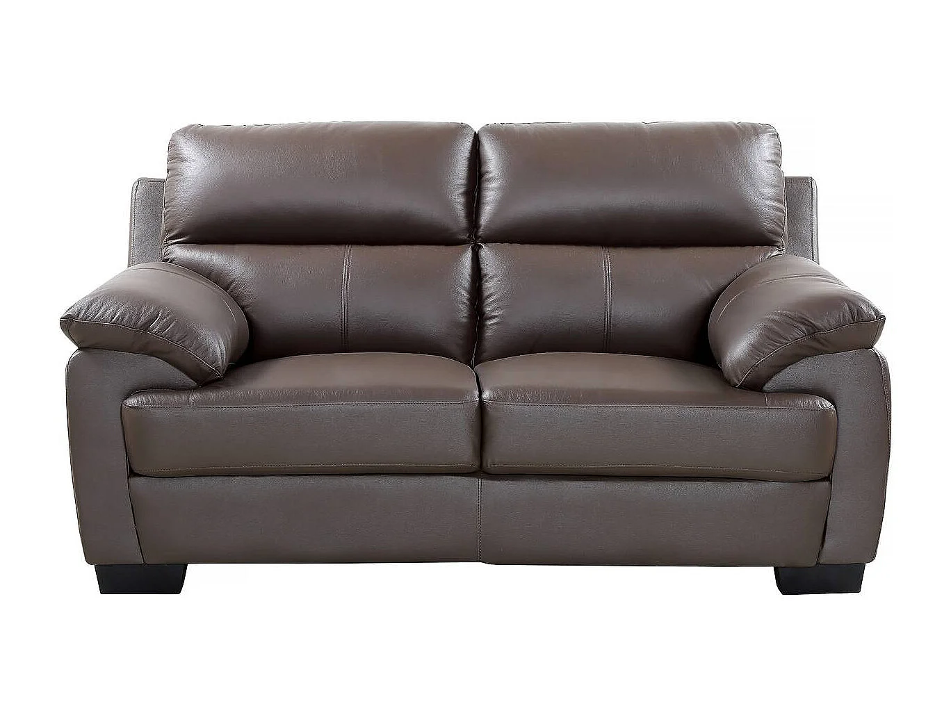 Sofá de couro e PVC "Cardiff" - 163 x 92 x 93 cm - Chocolate