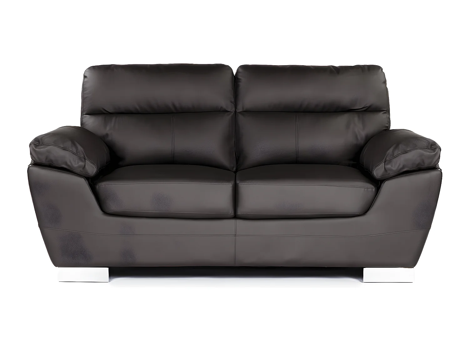 Ledersofa aus rekonstituiertem Leder und PVC "Dallas" - 169 x 88 x 90 cm - 2-Sitzer - Schokolade