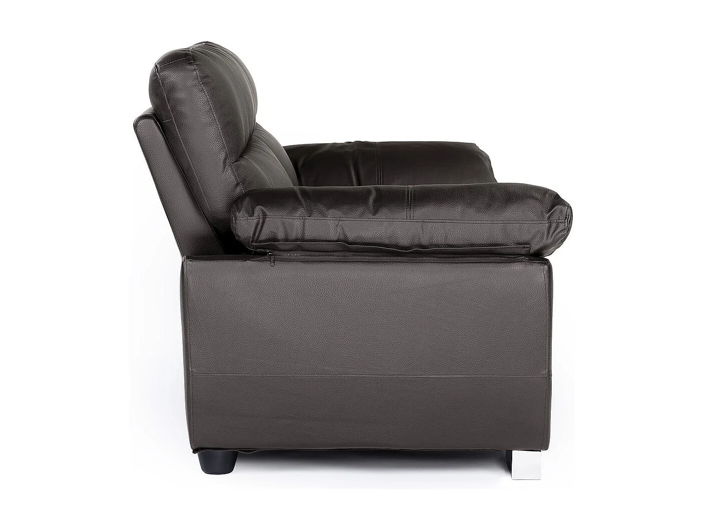 Canapé fixe en cuir reconstitué et PVC "Dallas" - 169 x 88 x 90 cm - 2 places - Chocolat