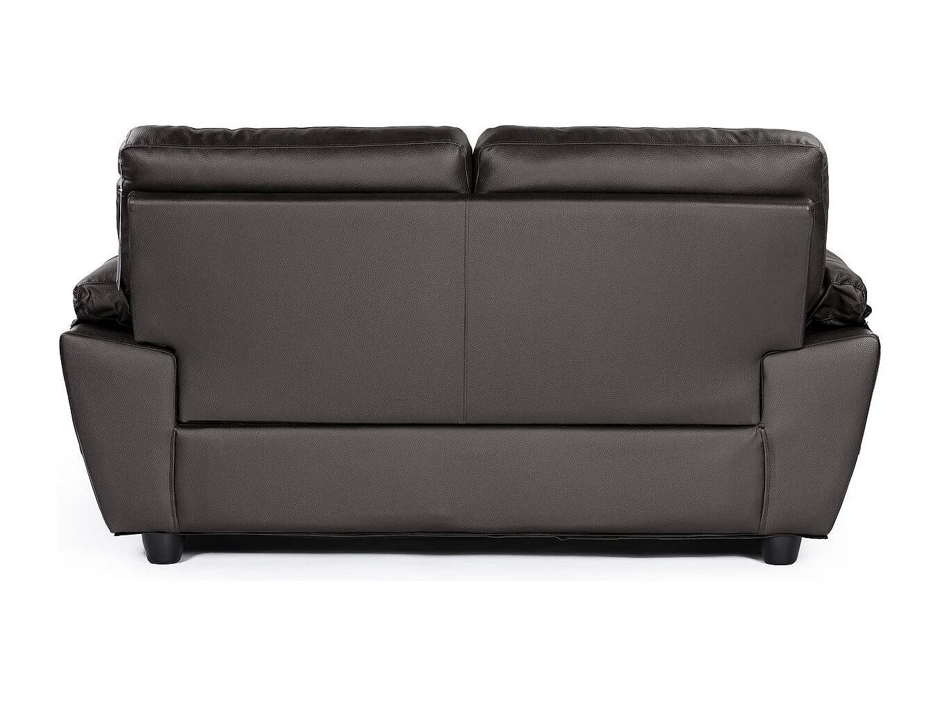 Canapé fixe en cuir reconstitué et PVC "Dallas" - 169 x 88 x 90 cm - 2 places - Chocolat