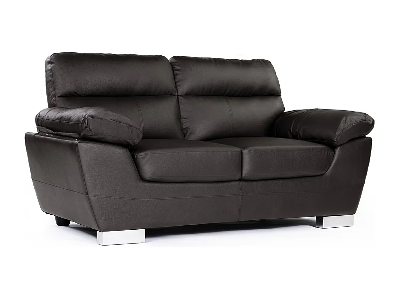 Divano in pelle rigenerata / PVC "DALLAS" - 2 posti - Cioccolato