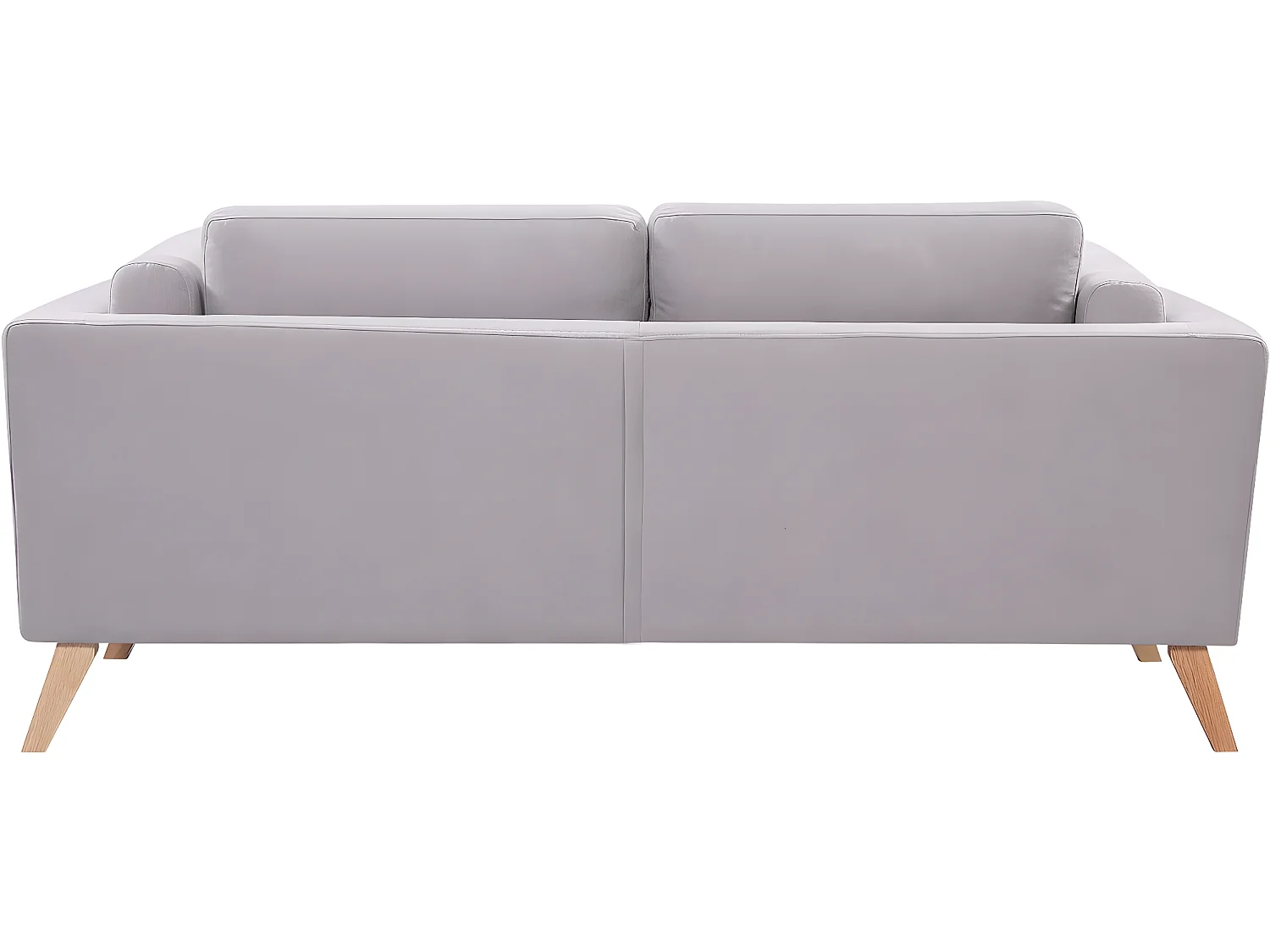 Canapé fixe tissu "Elizabeth" - 196 x 87 x 84 cm - 3 places - Gris clair