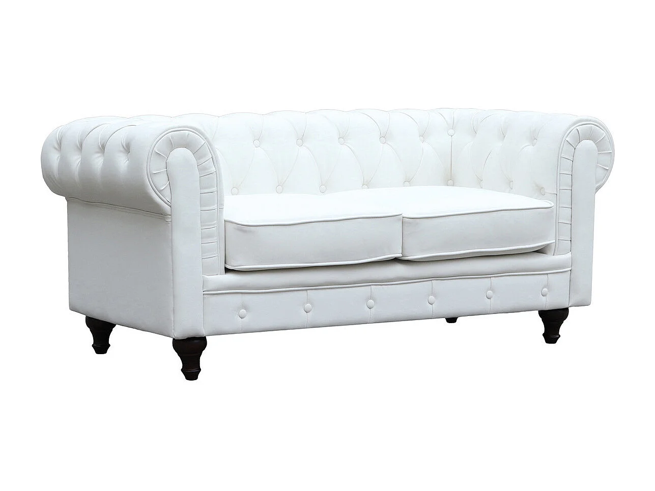 Sofá Chesterfield "Aliza"- 2 plazas - Blanco