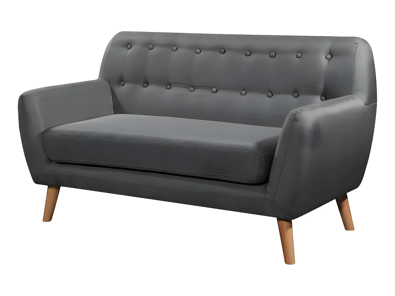 Vaste 2-zitsbank van grijze stof "Cody" in eigentijds en trendy Scandinavisch design