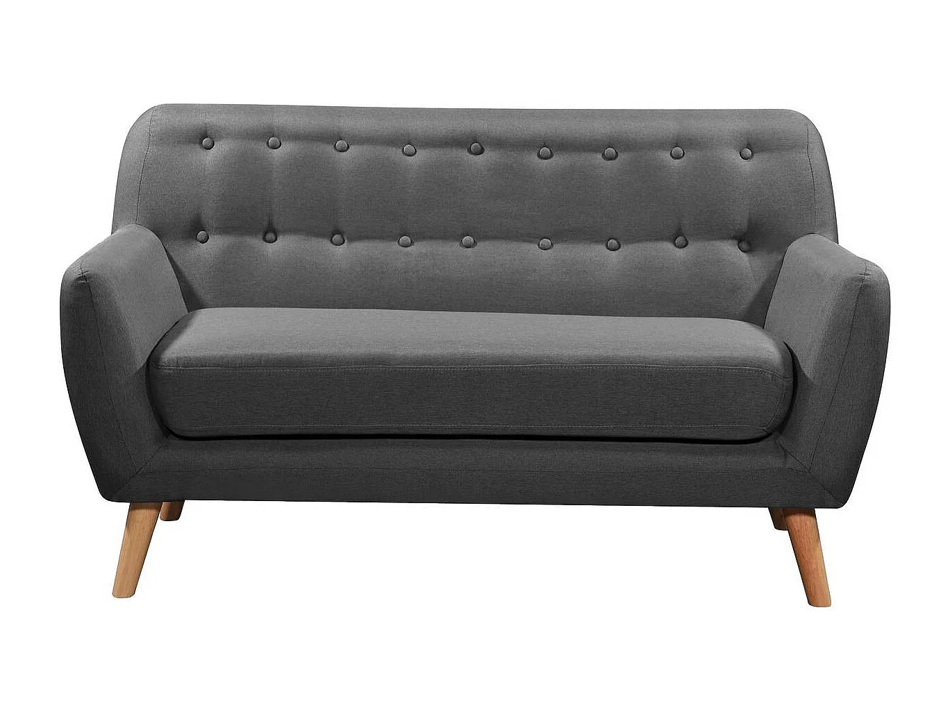 Canapé fixe tissu "Cody" - 145 x 77 x 84 cm - 2 places - Gris