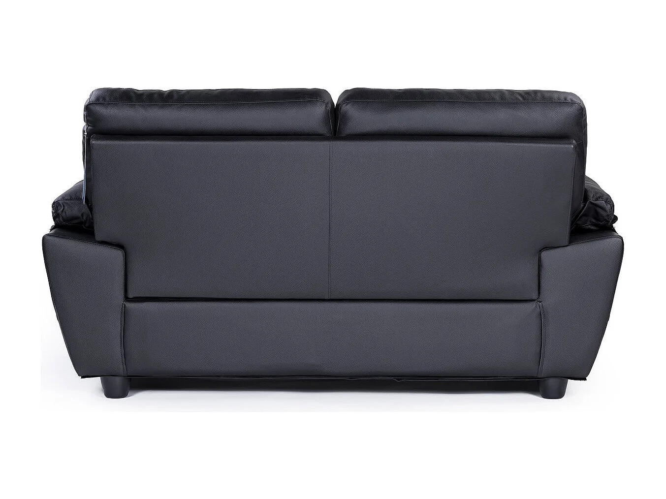 Bank gereconstrueerd leer en pvc meubel bankstel "Dallas" - 169 x 88 x 90 cm - 2 zits - Zwart