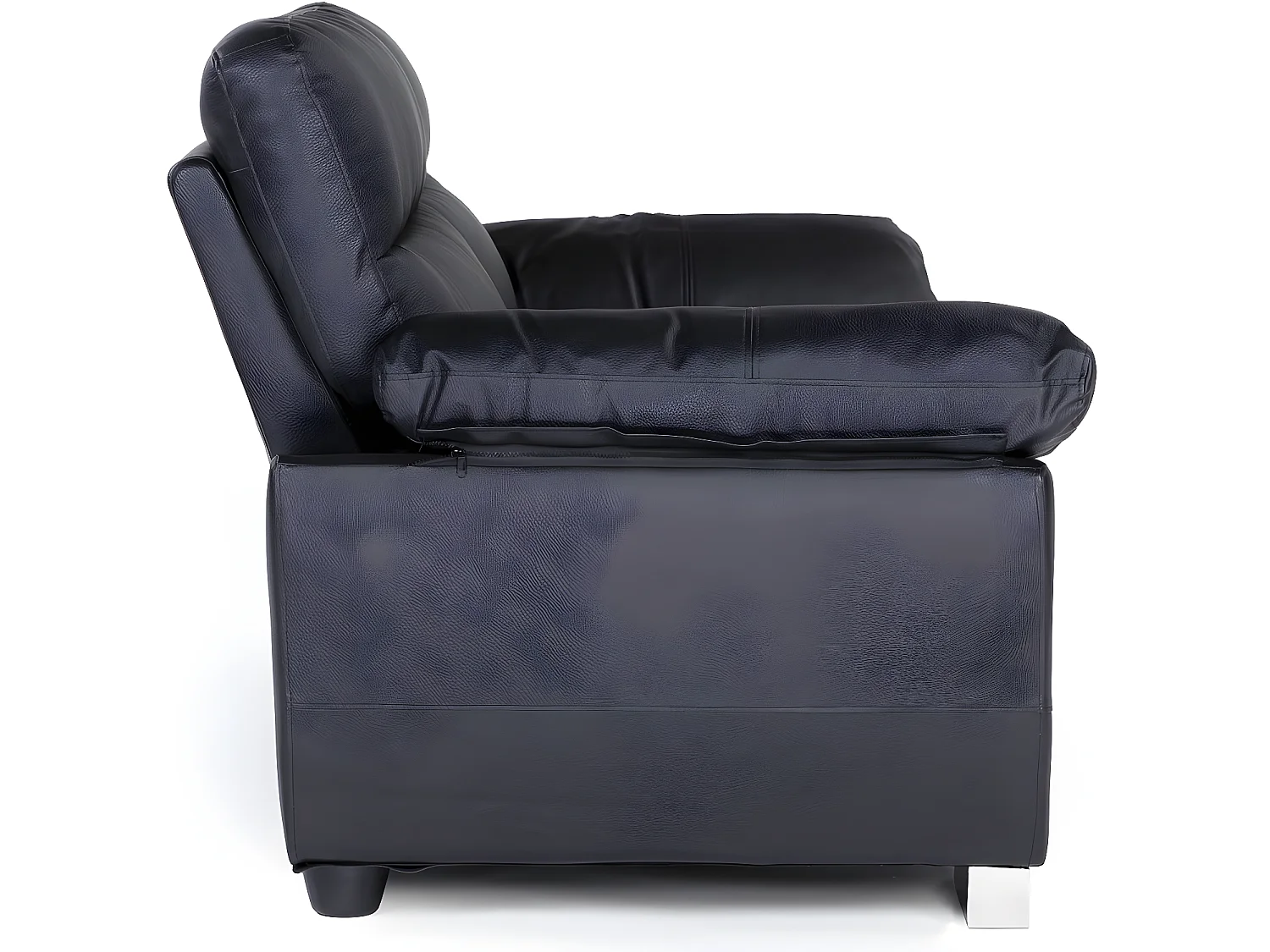 Canapé fixe en cuir reconstitué et PVC "Dallas" - 169 x 88 x 90 cm - 2 places - Noir