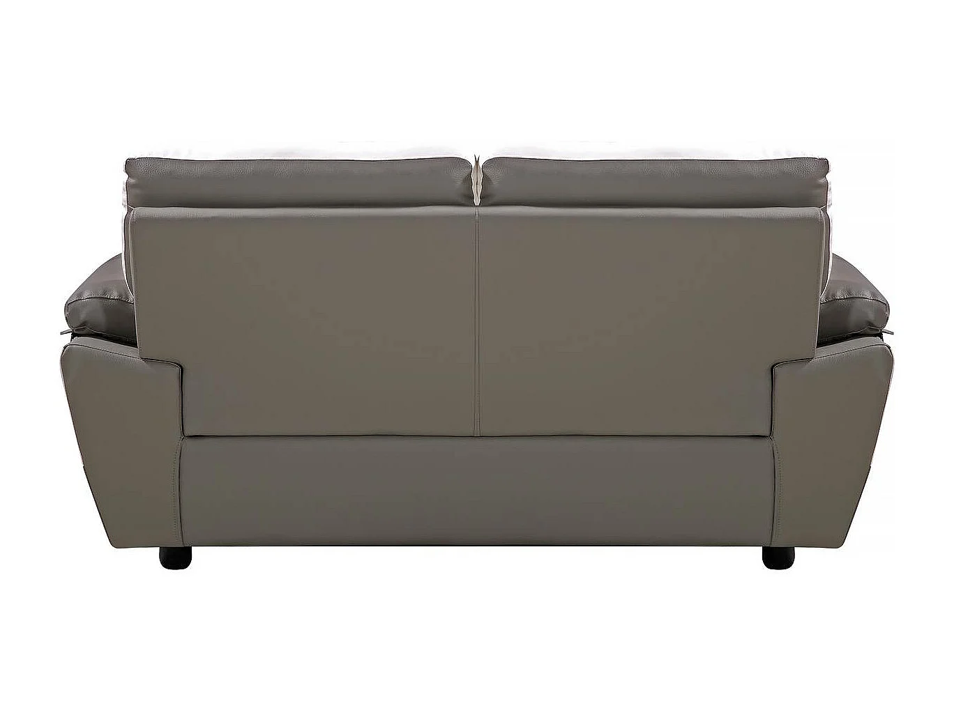 Canapé fixe en cuir reconstitué et PVC " Dallas" - 169 x 88 x 90 cm - 2 places - Gris/Blanc