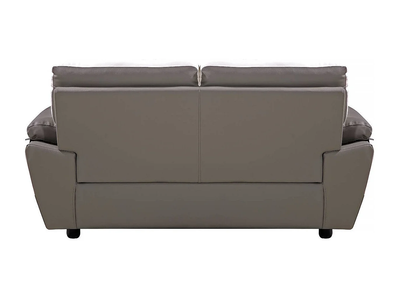 Canapé fixe en cuir reconstitué et PVC " Dallas" - 169 x 88 x 90 cm - 2 places - Gris/Blanc