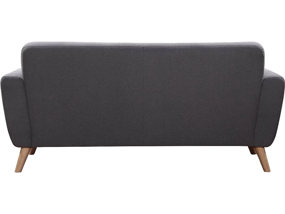 Canapé droit fixe en tissu "Jimmy" - 3 places - Gris