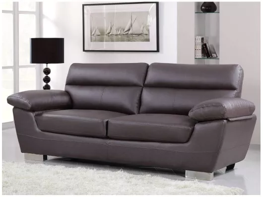 Kauf Unique Sofa aus rekonstituiertem Leder/PVC " DALLAS " - 210 x 88 x 90 cm - 3 Sitze - Schokolade